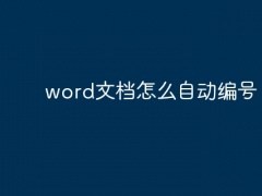 word文档怎么自动编号