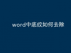 word中底纹如何去除