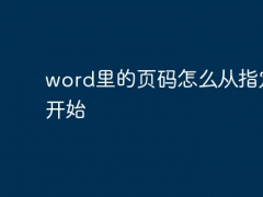 word里的页码怎么从指定页开始