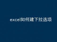 excel如何建下拉选项