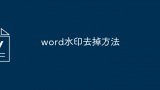 word水印去掉方法