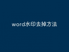 word水印去掉方法