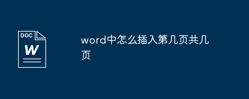 word中怎么插入第几页共几页[多图]