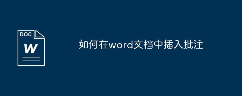 如何在word文档中插入批注[多图]