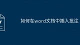 如何在word文档中插入批注