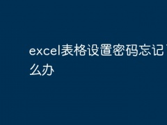 excel表格设置密码忘记了怎么办