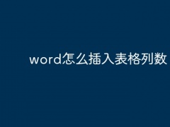 word怎么插入表格列数