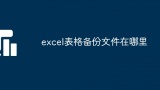 excel表格备份文件在哪里