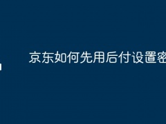 京东如何先用后付设置密码