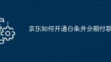 京东如何开通白条并分期付款