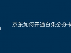 京东如何开通白条分分卡