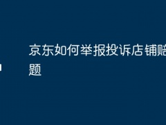 京东如何举报投诉店铺赔偿问题