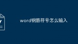 word钢筋符号怎么输入