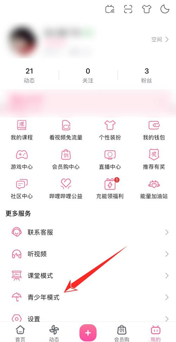哔哩哔哩怎么开启青少年模式_哔哩哔哩开启青少年模式的方法[多图]