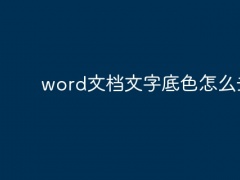 word文档文字底色怎么去掉