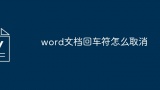 word文档回车符怎么取消