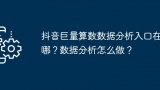 抖音巨量算数数据分析入口在哪？数据分析怎么做？