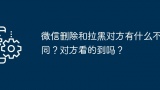 微信删除和拉黑对方有什么不同？对方看的到吗？