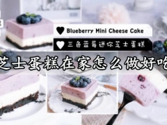 芝士蛋糕在家怎么做好吃 免烤箱高颜值的三色蓝莓冻芝士蛋糕做法分享
