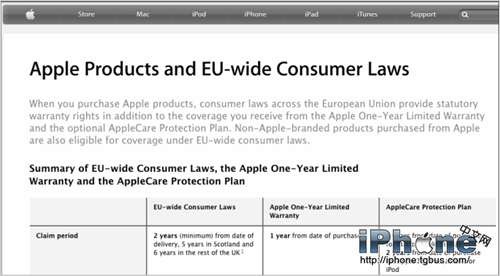 苹果保修政策在比利时有争议 官方网站遭封杀