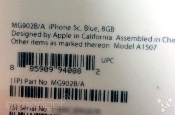 8GB iPhone 5c包装盒被曝光