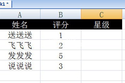 Excel怎么打五角星示例表格