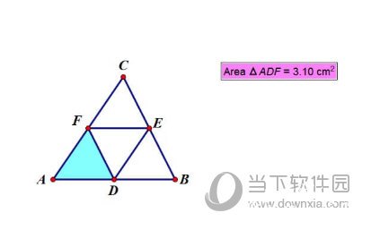 几何画板怎么将三角形分成面积相等四部分
