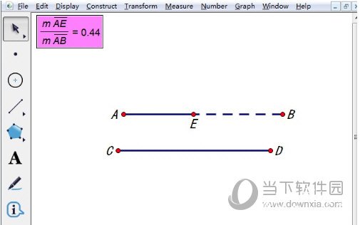几何画板怎么在两线段上画点使比值相等